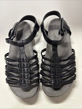 Kelly & Katie Black Multi-Strap Comfort Sandals